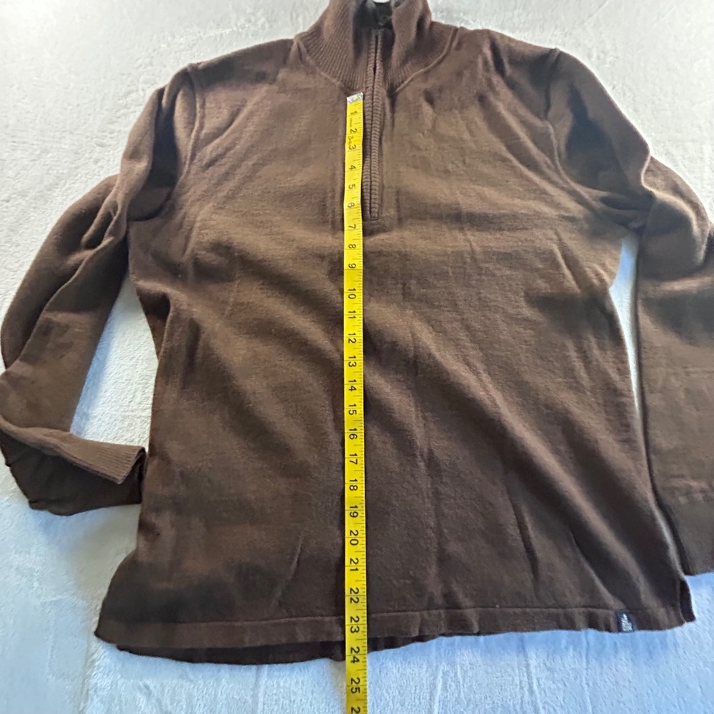 The North Face Men's Brown Quarter Zip Pullover Sweater Size L Cali Heritage - Picture 4 of 7